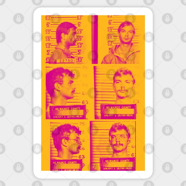 Jeffrey Dahmer ∆∆∆ Popart Styled Mugshot Sticker by DankFutura